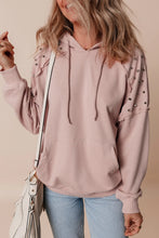 Load image into Gallery viewer, Rivet Drawstring Long Sleeve Hoodie