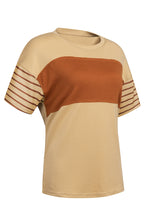 Load image into Gallery viewer, Striped Round Neck Short Sleeve T-Shirt