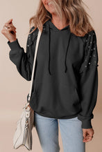 Load image into Gallery viewer, Rivet Drawstring Long Sleeve Hoodie