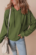 Load image into Gallery viewer, Rivet Drawstring Long Sleeve Hoodie