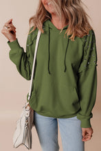 Load image into Gallery viewer, Rivet Drawstring Long Sleeve Hoodie