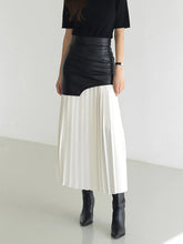 Load image into Gallery viewer, Pleated Contrast High Rise Skirt