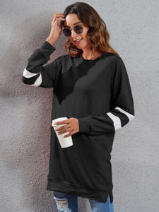 Full Size Striped Round Neck Long Sleeve T-Shirt (4 colors)