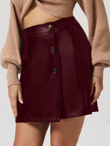 Buttoned High Rise Mini Skirt (2 colors)