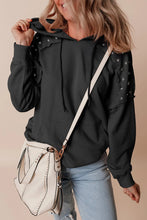 Load image into Gallery viewer, Rivet Drawstring Long Sleeve Hoodie