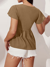 Load image into Gallery viewer, V-Neck Flutter Sleeve Blouse