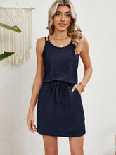 Load image into Gallery viewer, Eyelet Scoop Neck Sleeveless Dress ( 7 colors)