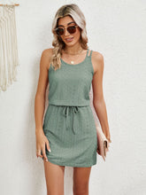 Load image into Gallery viewer, Eyelet Scoop Neck Sleeveless Dress ( 7 colors)