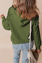 Load image into Gallery viewer, Rivet Drawstring Long Sleeve Hoodie