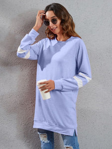 Full Size Striped Round Neck Long Sleeve T-Shirt (4 colors)