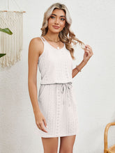 Load image into Gallery viewer, Eyelet Scoop Neck Sleeveless Dress ( 7 colors)