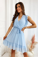 Load image into Gallery viewer, Full Size Ruffled Surplice Cap Sleeve Dress