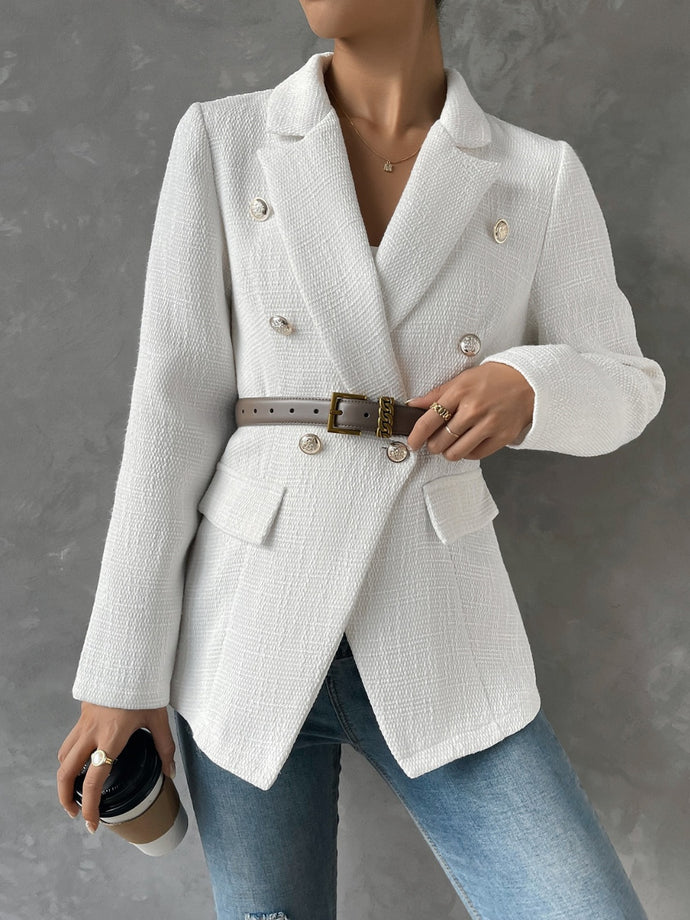 Lapel Collar Long Sleeve Blazer with Pockets (3 colors)