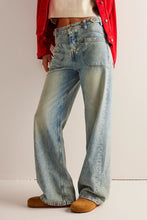 Load image into Gallery viewer, Washed Wide Leg Jeans with Pockets