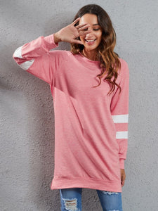 Full Size Striped Round Neck Long Sleeve T-Shirt (4 colors)