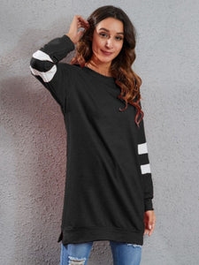 Full Size Striped Round Neck Long Sleeve T-Shirt (4 colors)