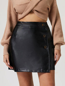 Buttoned High Rise Mini Skirt (2 colors)