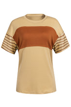 Load image into Gallery viewer, Striped Round Neck Short Sleeve T-Shirt