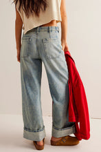 Load image into Gallery viewer, Washed Wide Leg Jeans with Pockets