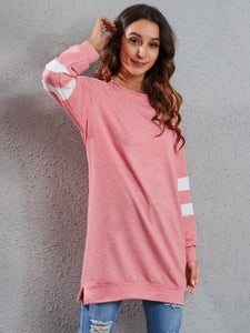 Full Size Striped Round Neck Long Sleeve T-Shirt (4 colors)