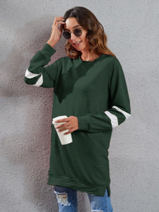 Full Size Striped Round Neck Long Sleeve T-Shirt (4 colors)