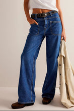 Load image into Gallery viewer, Washed Wide Leg Jeans with Pockets