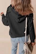 Load image into Gallery viewer, Rivet Drawstring Long Sleeve Hoodie