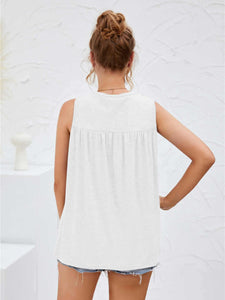 Flower Pattern Round Neck Tank (7 colors)