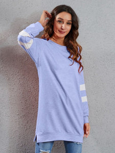 Full Size Striped Round Neck Long Sleeve T-Shirt (4 colors)