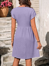 Load image into Gallery viewer, Decorative Button Ruffled V-Neck Dress (6 colors)