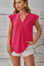 Load image into Gallery viewer, Swiss Dot Ruffled Cap Sleeve T-Shirt