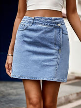 Load image into Gallery viewer, Pocketed High Waist Denim Skirt