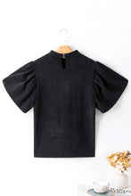 Load image into Gallery viewer, Round Neck Puff Sleeve Blouse