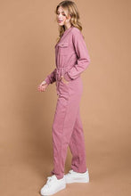 Load image into Gallery viewer, Culture Code Full Size Button Up Drawstring Waist Straight Jumpsuit