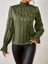 Load image into Gallery viewer, Smocked Mock Neck Long Sleeve Blouse (5 colors)