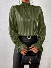 Load image into Gallery viewer, Smocked Mock Neck Long Sleeve Blouse (5 colors)